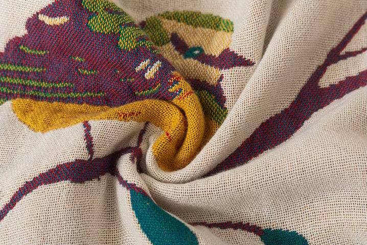 Quality Cotton Blanket Bedding Colorful Paradiso Birds Up Close Natural Material