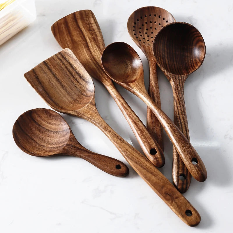 Chef Tools Wooden Cooking Utensils Made Of Teak Wood