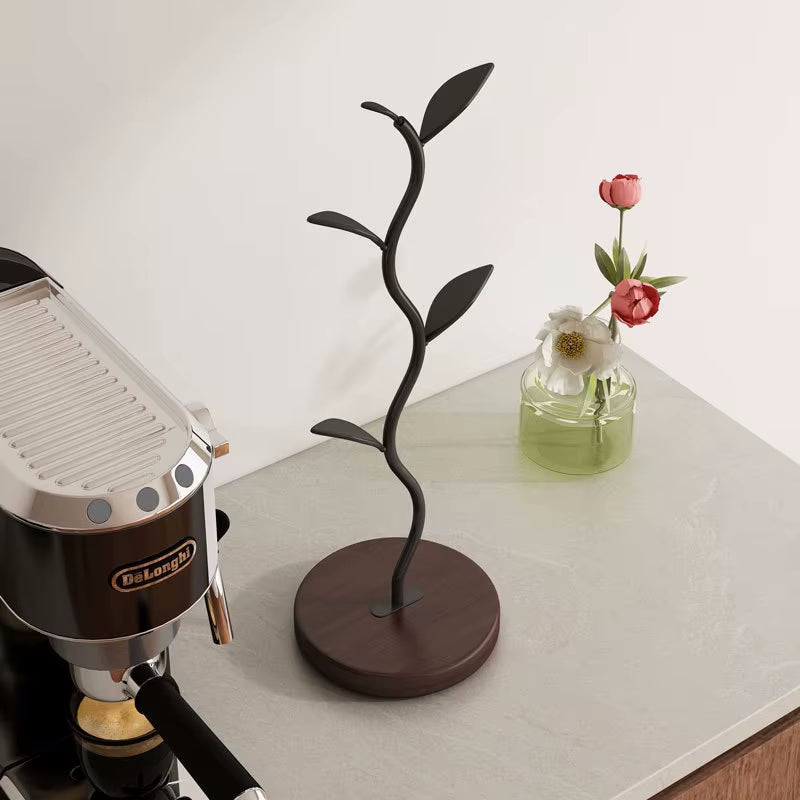 Sprout Countertop Mug Tree Iron & Wood Cup Stand
