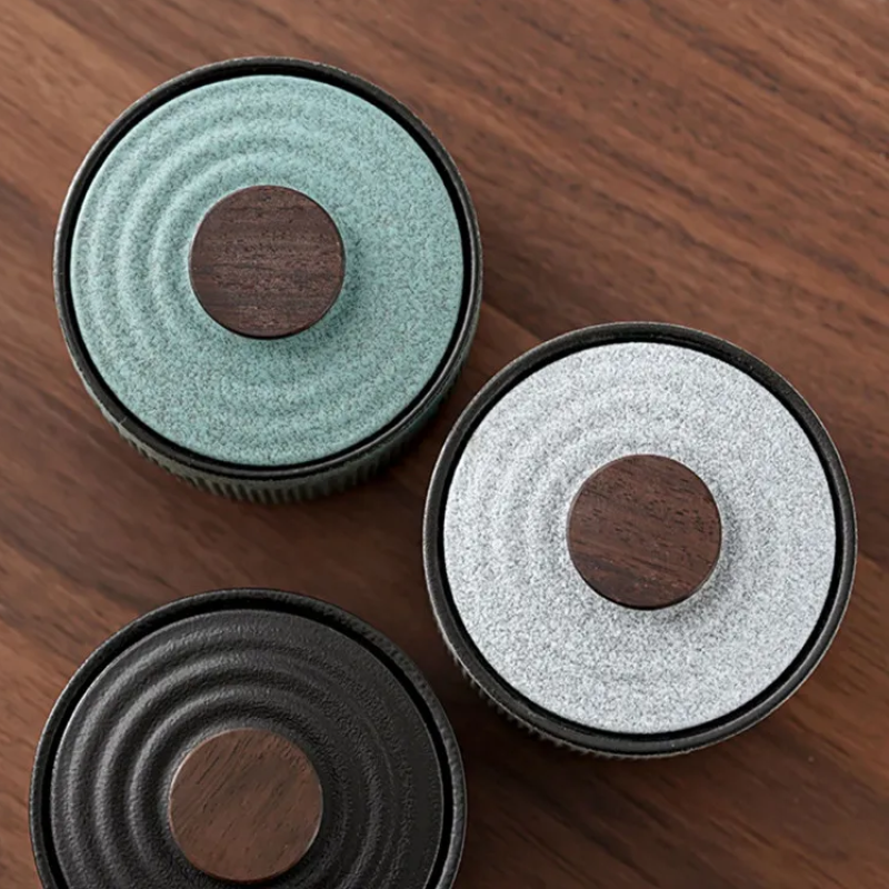 Ceramic Jars With Lids And Wood Knobs Tahoe Style Room Decor And Tablescape Decorations