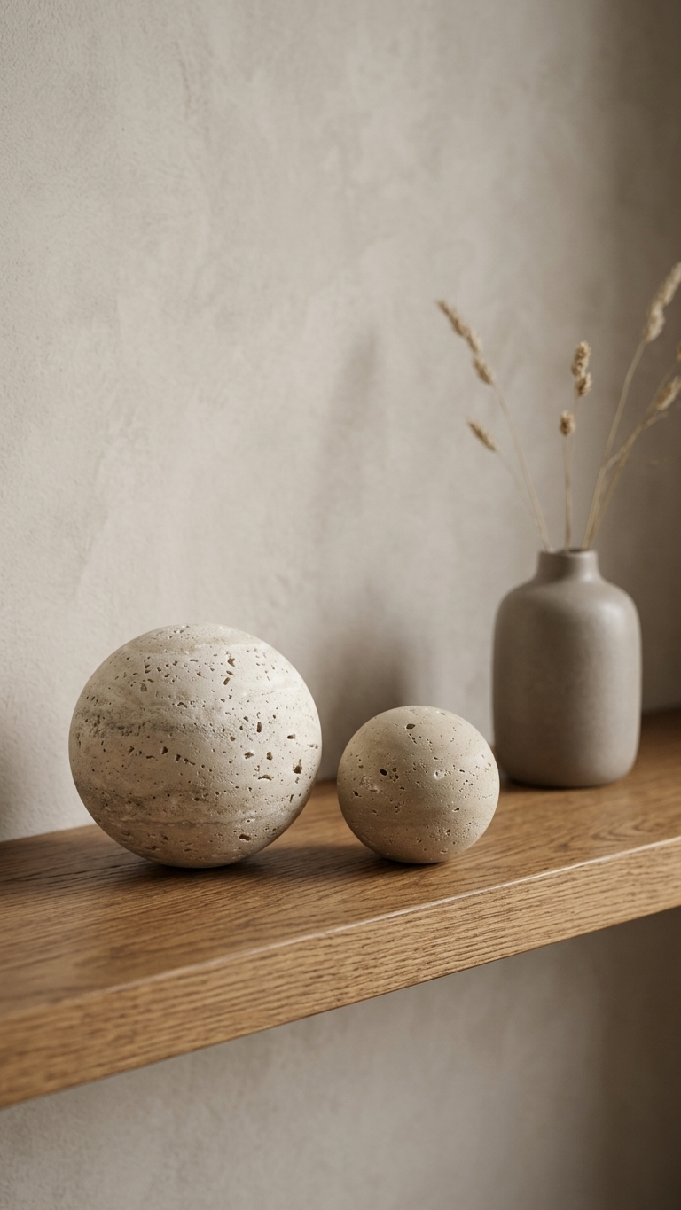 Spa Style Home Decor Organic Inspired Chiaro Travertine Spheres