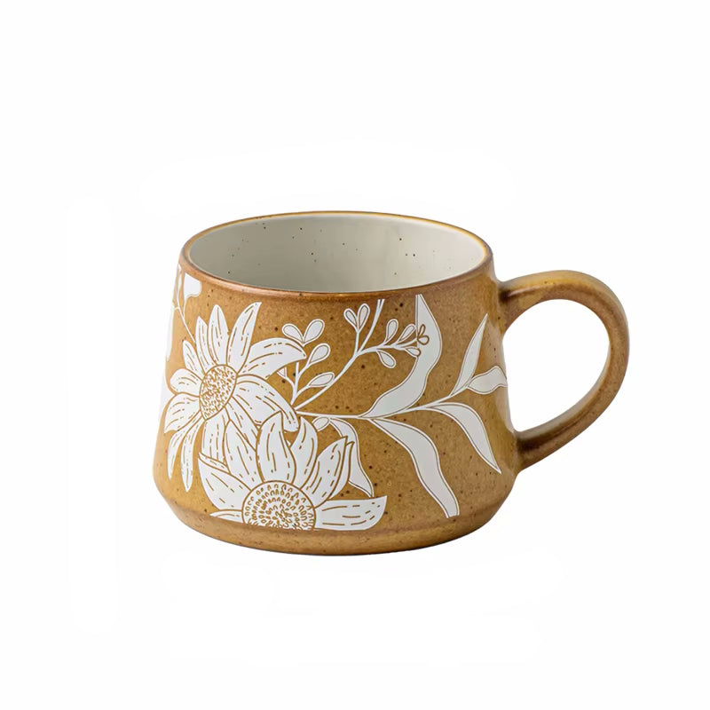 Enchanting Botanicals Ceramic Mug, Lid & Spoon Set