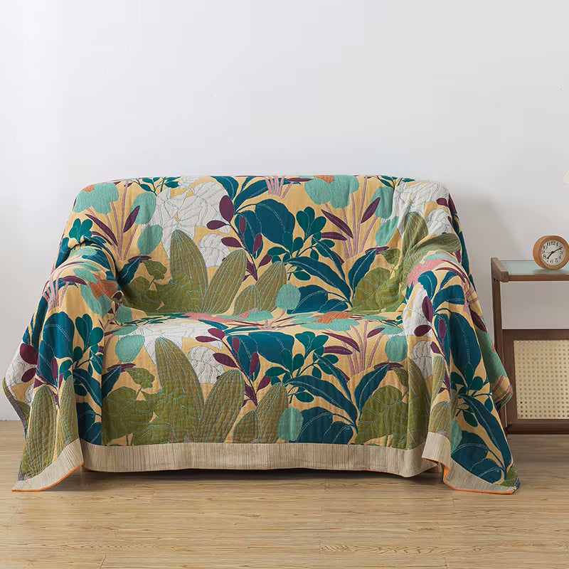 Tropical Twilight Reversible Cotton Quilt Coverlet Lightweight Bedding