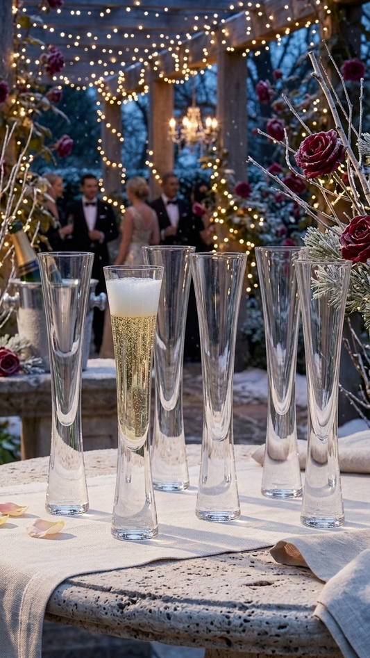 Winter Formal Event Champagne Glasses Stemless Flutes For Fancy Drinkware