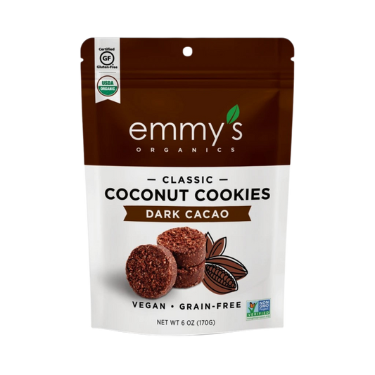 Emmy's Organics Classic Coconut Cookies Dark Cacao 6oz
