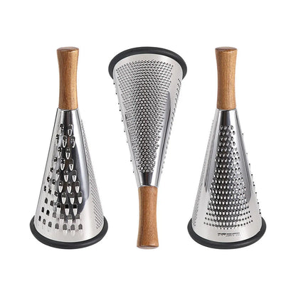 Luxury Chef Stainless Steel Cone Grater With Wood Handle