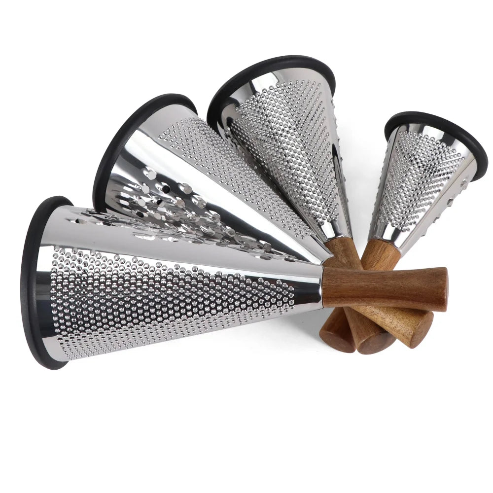 Luxury Chef Stainless Steel Cone Grater With Wood Handle