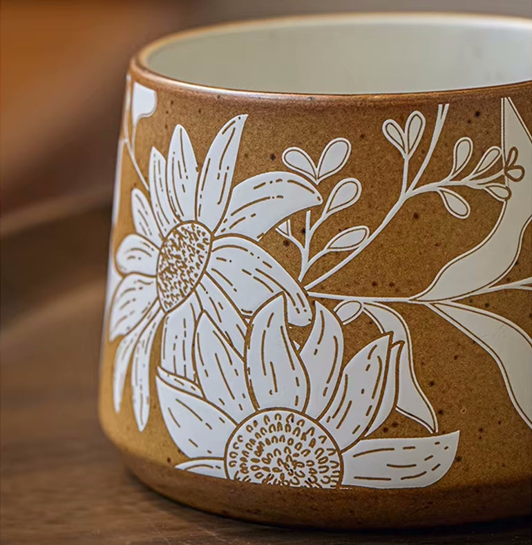 Enchanting Botanicals Ceramic Mug, Lid & Spoon Set