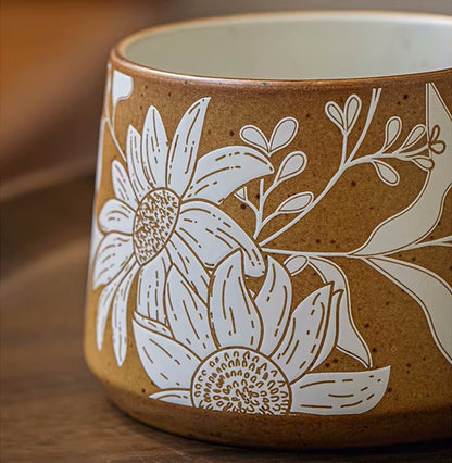 Enchanting Botanicals Ceramic Mug, Lid & Spoon Set