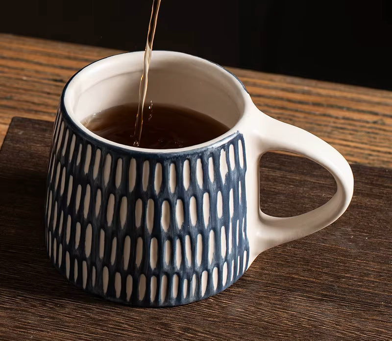 Organic Retro Craft Style Ceramic Mugs