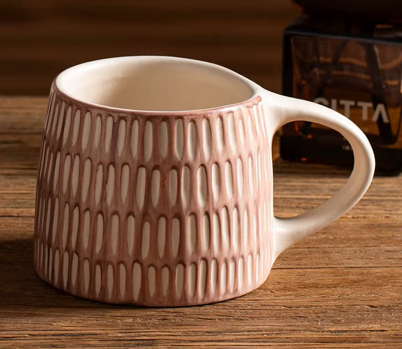 Organic Retro Craft Style Ceramic Mugs