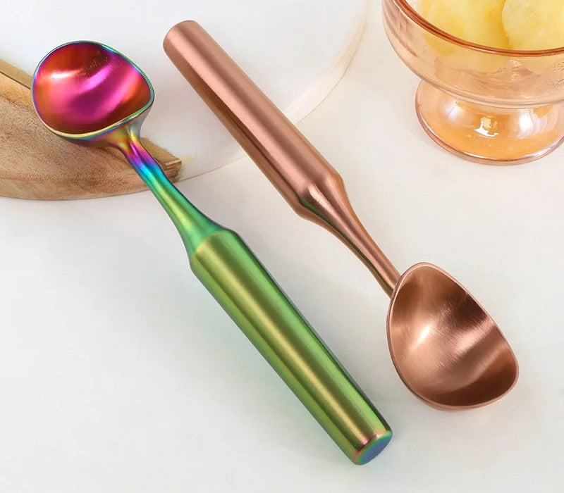 Ombre Colors And Rose Gold Style Ice Cream Scoops Iridescent Colorful Kitchen Utensils