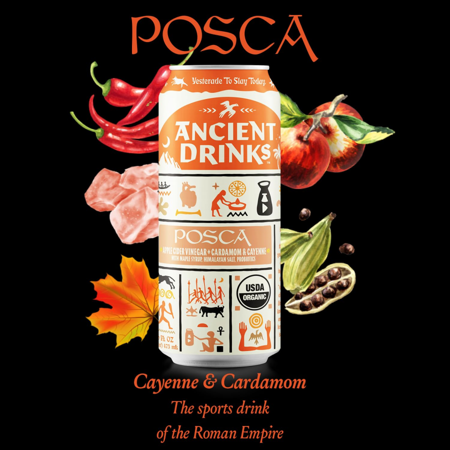 Ancient Drinks Posca Organic Apple Cider Vinegar Sports Drink 16oz