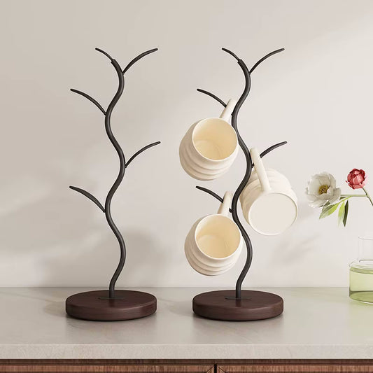 Sprout Countertop Mug Tree Iron & Wood Cup Stand