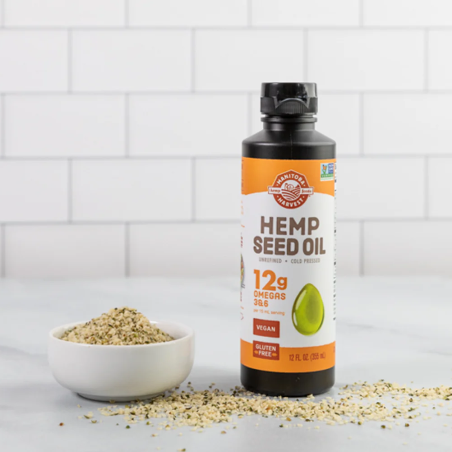 Cold Pressed Unrefined 12 Ounce Manitoba Harvest Hemp Oil Made From Non-GMO Hemp Seeds