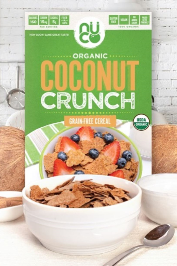 NUCO Organic Coconut Crunch Grain Free Cereal Organic Gluten Free Vegan No Added Sugar Paleo Keto Friendly Healthy Cereal Made From Coconuts
