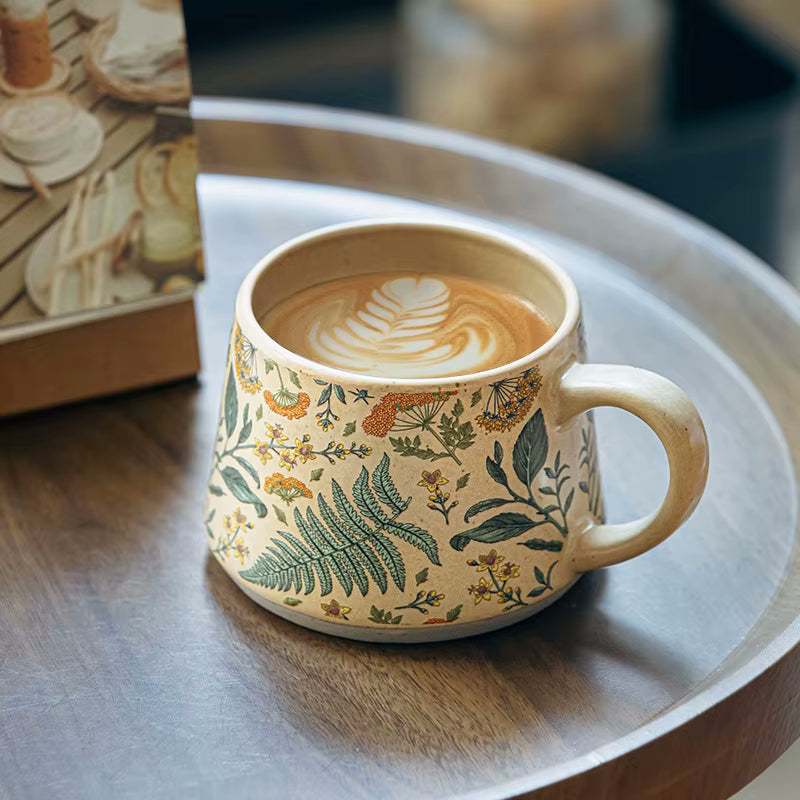 Enchanting Botanicals Ceramic Mug, Lid & Spoon Set