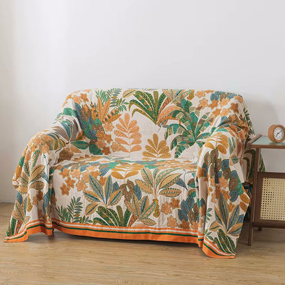 Emerald Eden Reversible Cotton Quilt Coverlet Lightweight Bedding