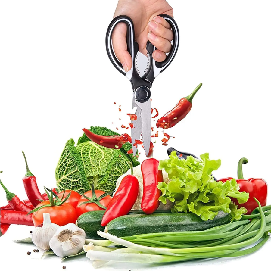 Cutting Fresh Veggies With Multipurpose Scissors