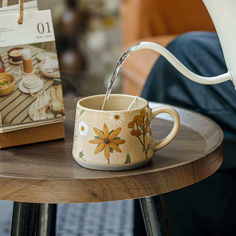 Enchanting Botanicals Ceramic Mug, Lid & Spoon Set