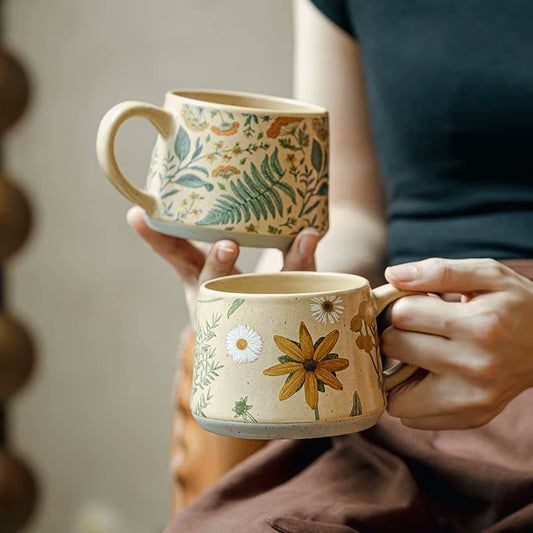 Enchanting Botanicals Ceramic Mug, Lid & Spoon Set