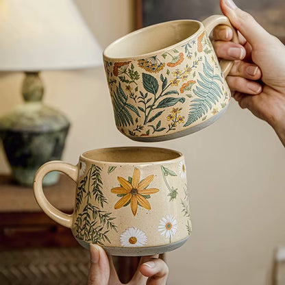 Enchanting Botanicals Ceramic Mug, Lid & Spoon Set