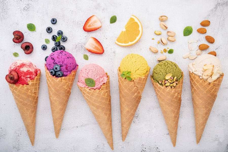 Ice Cream Cones And Delicious Healthy Homemade Ice Cream With Real Food Fruit Berries And Nuts Scooped With Stainless Steel Ice Cream Scoops From Terra Powders Home Goods