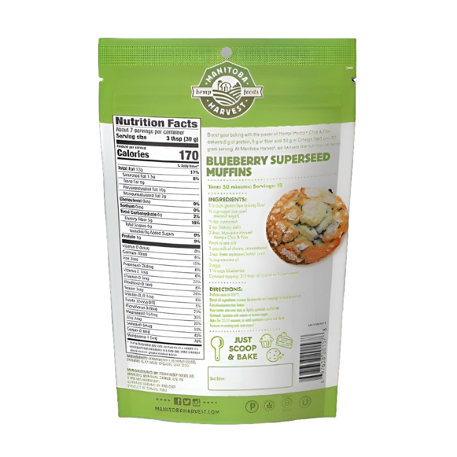Manitoba Harvest Organic Seed Mixture Ingredients Hemp Chia Flax Nutrition Facts And Blueberry Superseed Muffin Recipe