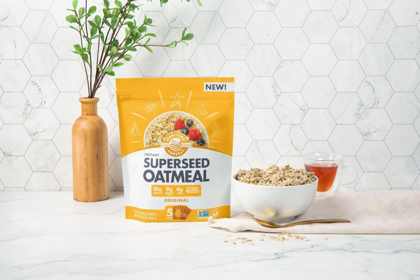 Healthy Breakfast Quick And Easy Instant Oats Manitoba Harvest Original Superseed Oatmeal