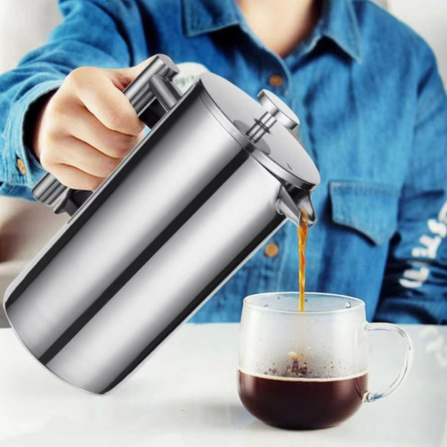 Pouring Coffee From French Press Coffee Pot Brewing With No Electricity Needed Coffee Makers