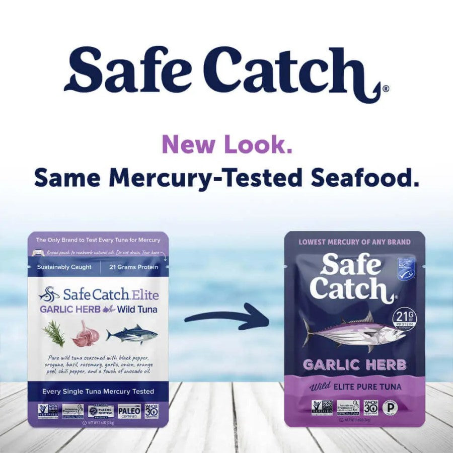 Safe Catch Mercury Tested Seafood Whole30 Approved Paleo Garlic Herb Tuna Pouches