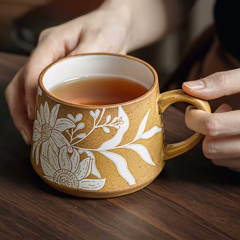 Enchanting Botanicals Ceramic Mug, Lid & Spoon Set
