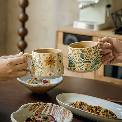 Enchanting Botanicals Ceramic Mug, Lid & Spoon Set