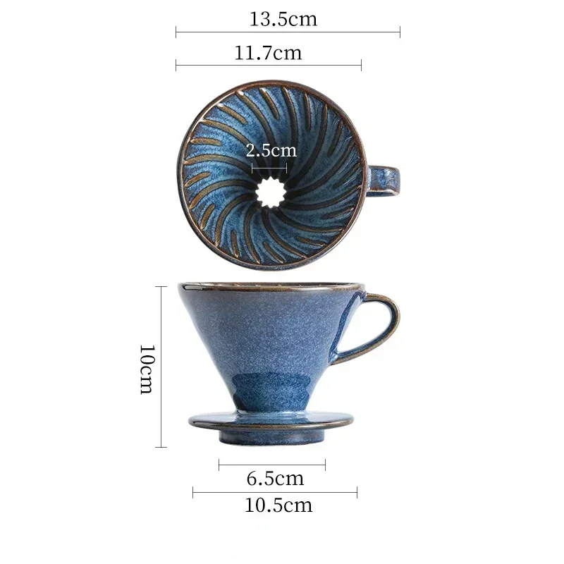 Oceanside Pour Over Coffee Brewing Large Ceramic Cone