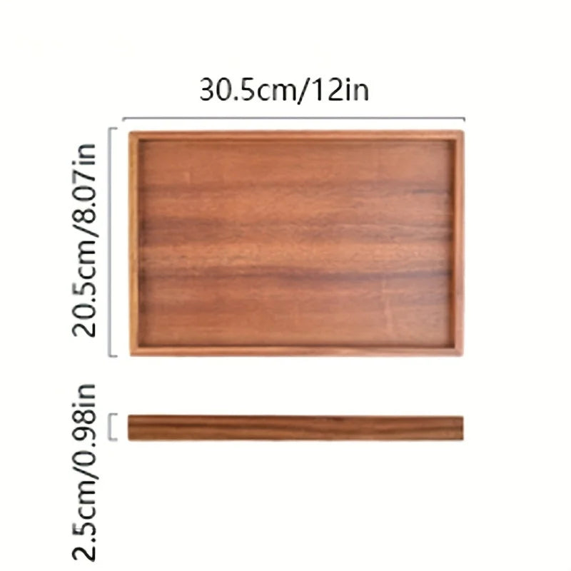 Modern Luxury Wood Rectangle Tray Size C With Recessed Handles