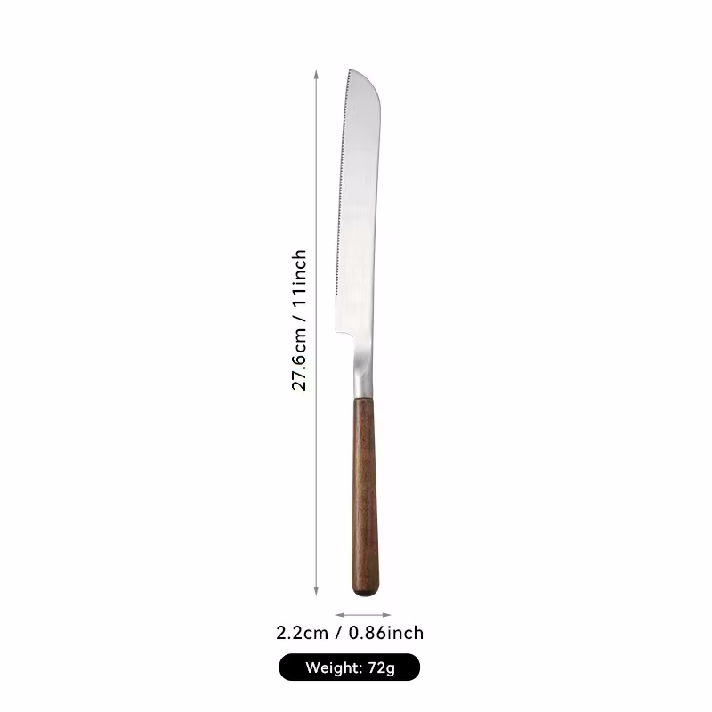 Cake Knife Utensil Size Measurements Luxury Chef Sleek Wood Stainless Steel Kitchen Tool