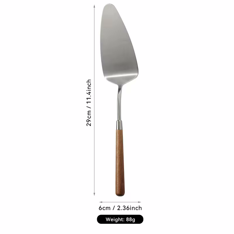 Cake Server Utensil Size Measurements Luxury Chef Sleek Wood Stainless Steel Kitchen Tool