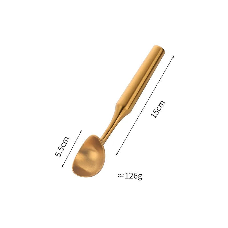 Stainless Steel Gold Ice Cream Scoop Size Measurements