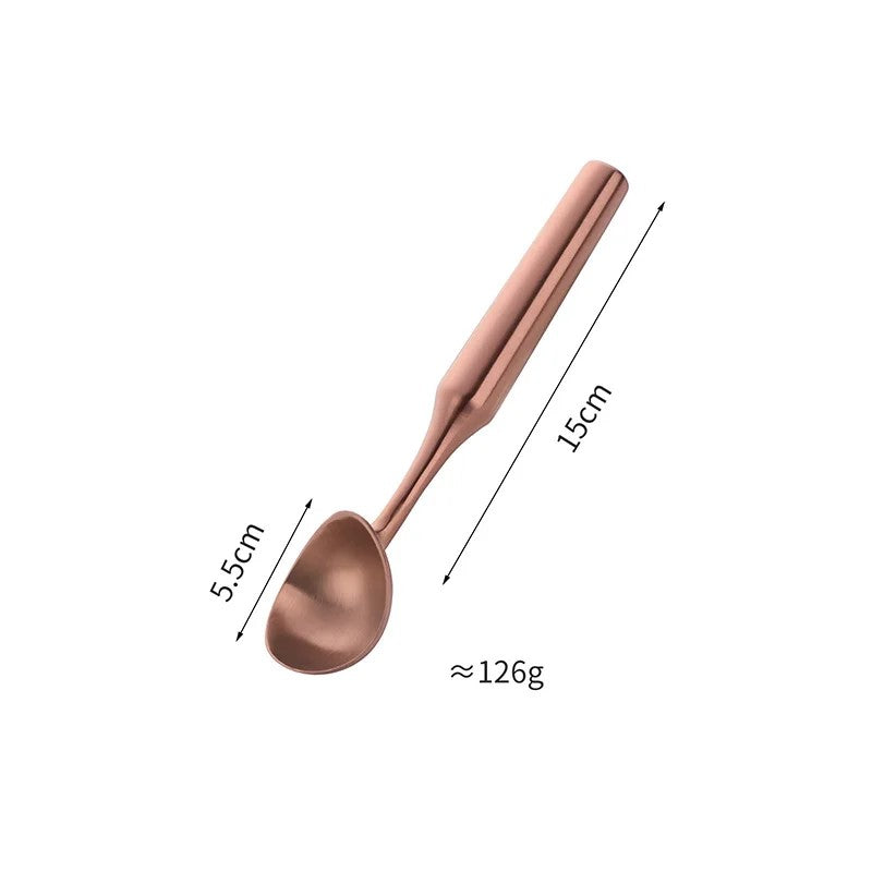 Stainless Steel Rose Gold Ice Cream Scoop Size Measurements