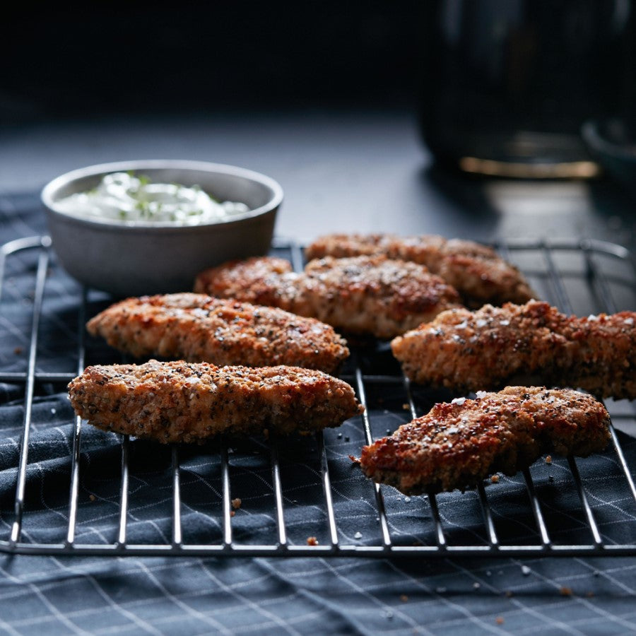 Chicken Tenders With Gluten Free Chia Breading Using TruRoots Organic Chia Seeds