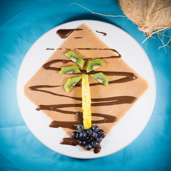 Tropical Food Fun Kiwi Pineapple Berry Palm Tree Crepes Made With NUCO Cinnamon Coconut Wraps