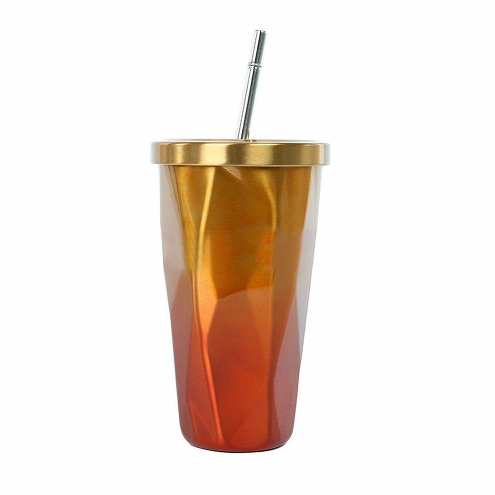 Daybreak Color Gradient Stainless Steel Prismatic Tumbler With Straw