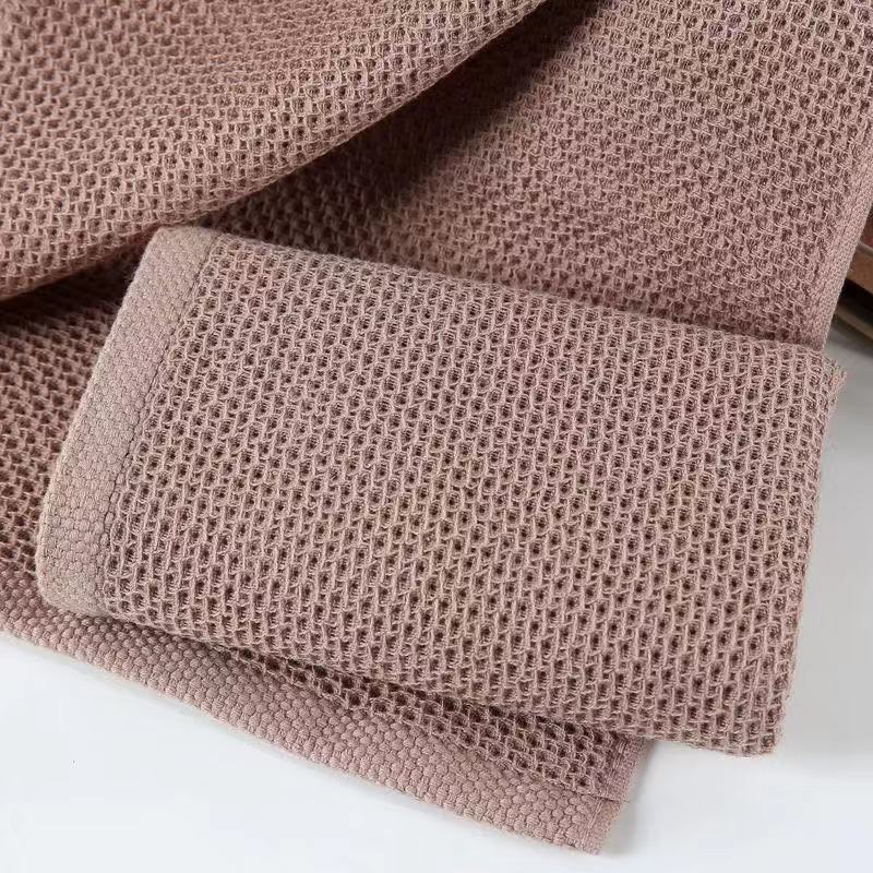 Pure Cotton Waffle Knit Kitchen And Bath Wash Cloths Coffee Color