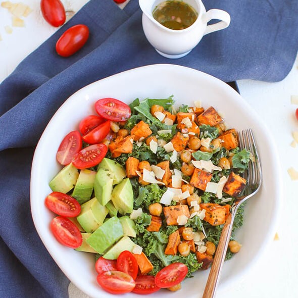 Herb Roasted Sweet Potato Kale Salad With Parsley Green Garden Fresh Recipe Using Freeze Dried Herbs And Spices 