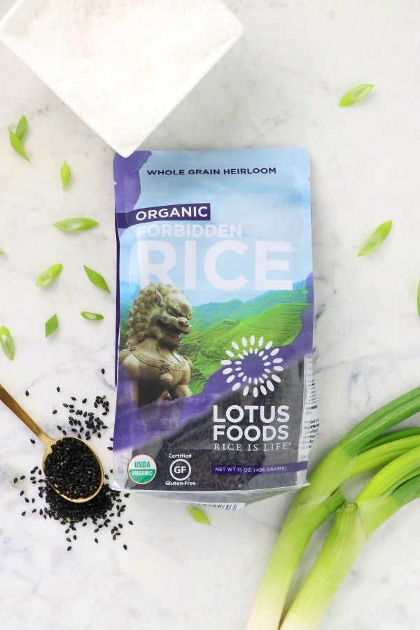 Naturally Black Rice Organic Forbidden Rice From Lotus Foods Also Called Longevity Rice