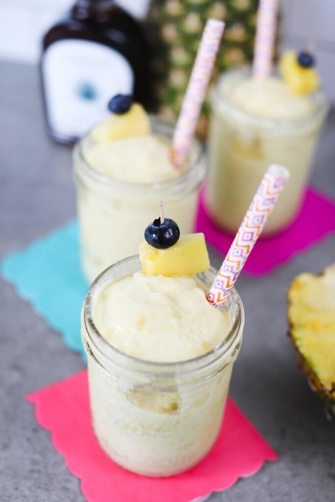 Pineapple Cocowhip Garnished With Pineapple And Blueberry Madhava Organic Amber Blue Agave Drink Recipe