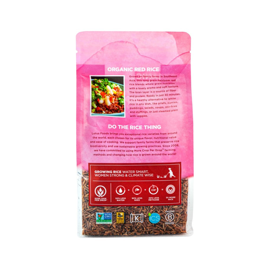 Organic Red Rice Bag Lotus Foods More Crop Per Drop