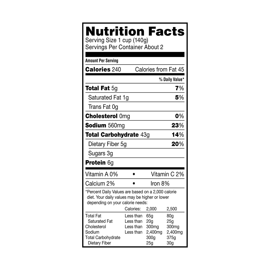 TruRoots Roasted Garlic Quick Cook Nutritional Facts