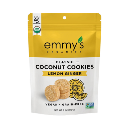 Emmy's Organics Classic Coconut Cookies Lemon Ginger 6oz